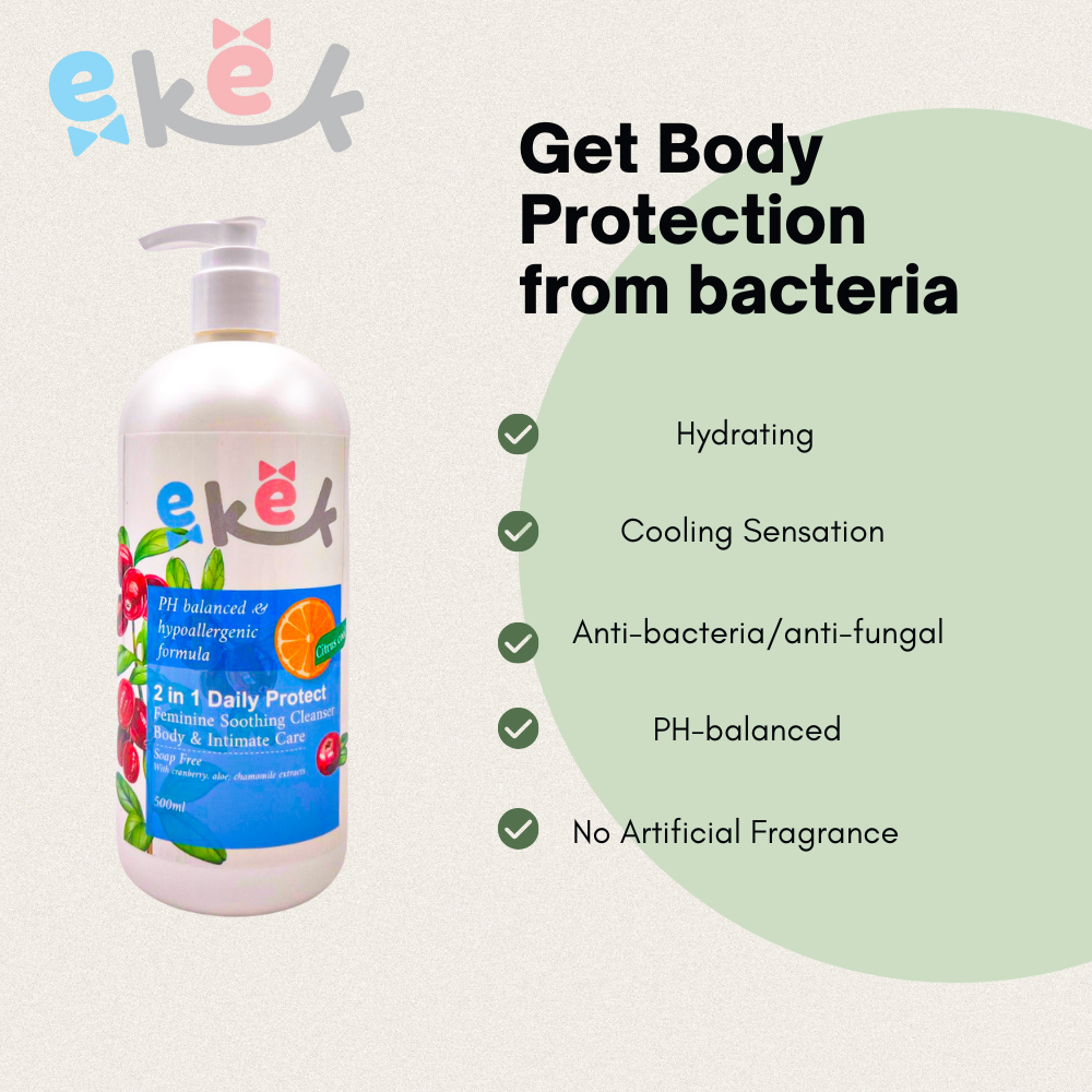 EKEK 2 in 1 daily protect feminine cleanser 500ml